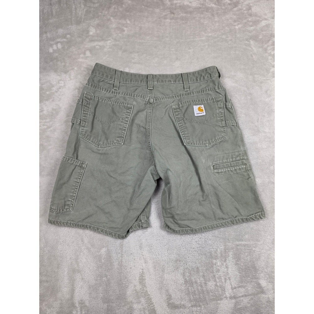 Carhartt Carpenter Shorts Women 30x8 Green Canvas Workwear Utility Duck *Read